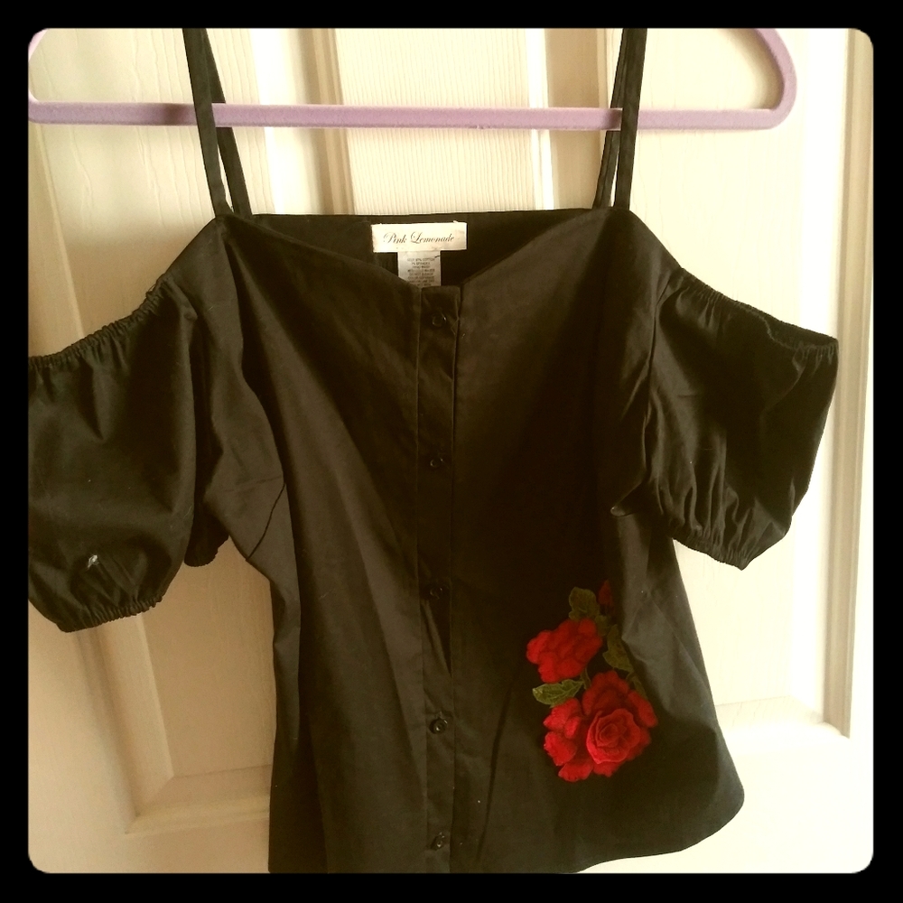 Off shoulder puff sleeve blouse